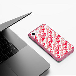 Чехол iPhone 7/8 матовый Волны Любви, цвет: 3D-малиновый — фото 2