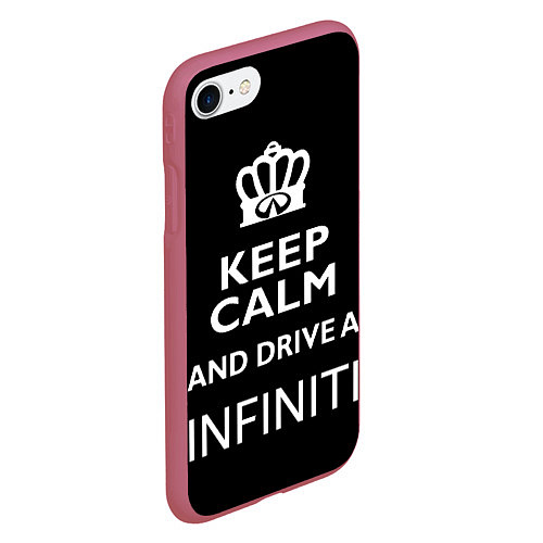 Чехол iPhone 7/8 матовый Drive a INFINITI! / 3D-Малиновый – фото 2