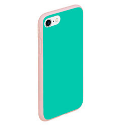 Чехол iPhone 7/8 матовый Бискайский зеленый без рисунка, цвет: 3D-светло-розовый — фото 2