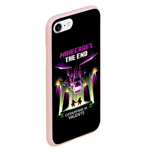 Чехол iPhone 7/8 матовый Minecraft THE END / 3D-Светло-розовый – фото 2