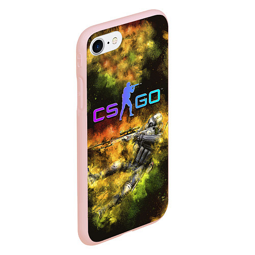 Чехол iPhone 7/8 матовый CS GO Gold dust / 3D-Светло-розовый – фото 2