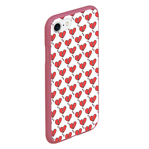 Чехол iPhone 7/8 матовый Разбитое Сердце / 3D-Малиновый – фото 2