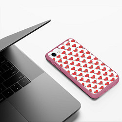 Чехол iPhone 7/8 матовый Разбитое Сердце, цвет: 3D-малиновый — фото 2