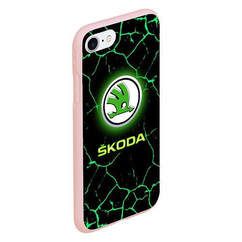 Чехол iPhone 7/8 матовый SKODA / 3D-Светло-розовый – фото 2