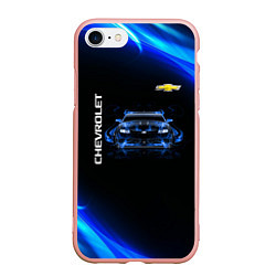 Чехол iPhone 7/8 матовый Chevrolet, цвет: 3D-светло-розовый