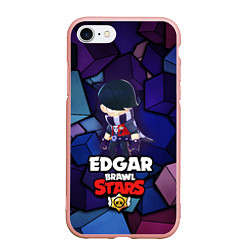 Чехол iPhone 7/8 матовый BRAWL STARS EDGAR, цвет: 3D-светло-розовый