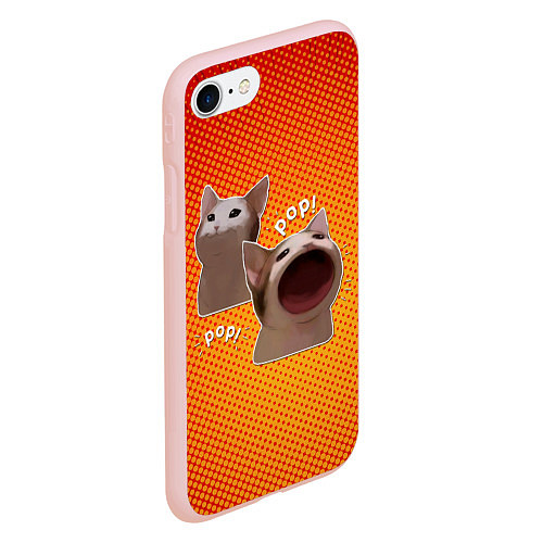 Чехол iPhone 7/8 матовый Cat Pop Мем / 3D-Светло-розовый – фото 2