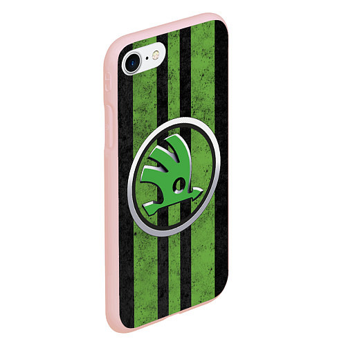 Чехол iPhone 7/8 матовый Skoda Green Logo Z / 3D-Светло-розовый – фото 2