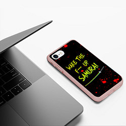 Чехол iPhone 7/8 матовый WAKE THE F*** UP SAMURAI, цвет: 3D-светло-розовый — фото 2