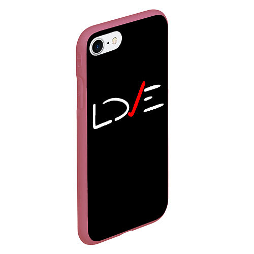 Чехол iPhone 7/8 матовый Love / 3D-Малиновый – фото 2