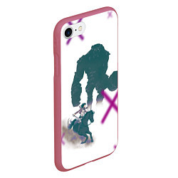 Чехол iPhone 7/8 матовый Attack on titan Атака титан, цвет: 3D-малиновый — фото 2