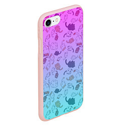 Чехол iPhone 7/8 матовый Котики в полете, цвет: 3D-светло-розовый — фото 2