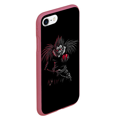 Чехол iPhone 7/8 матовый Death Note / 3D-Малиновый – фото 2
