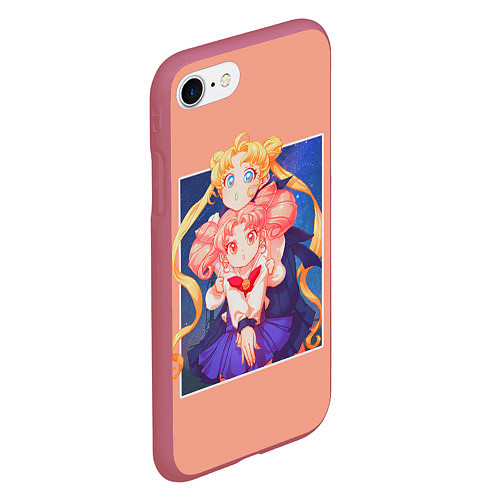 Чехол iPhone 7/8 матовый Sailor Moon Сейлор Мун / 3D-Малиновый – фото 2