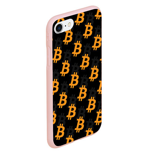 Чехол iPhone 7/8 матовый БИТКОИН BITCOIN / 3D-Светло-розовый – фото 2