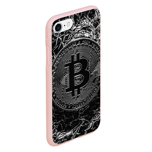 Чехол iPhone 7/8 матовый БИТКОИН BITCOIN / 3D-Светло-розовый – фото 2