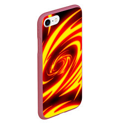 Чехол iPhone 7/8 матовый ОГНЕННЫЕ ВОЛНЫ FIRE STRIPES, цвет: 3D-малиновый — фото 2