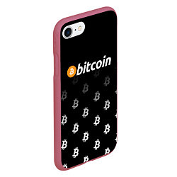 Чехол iPhone 7/8 матовый БИТКОИН BITCOIN Z, цвет: 3D-малиновый — фото 2