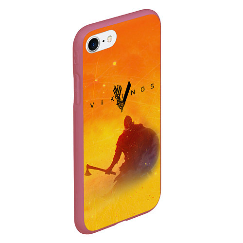 Чехол iPhone 7/8 матовый Викинги Vikings Z / 3D-Малиновый – фото 2