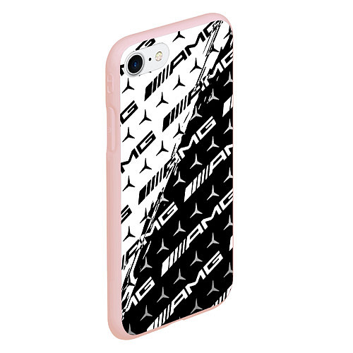 Чехол iPhone 7/8 матовый MERCEDES BENZ AMG / 3D-Светло-розовый – фото 2