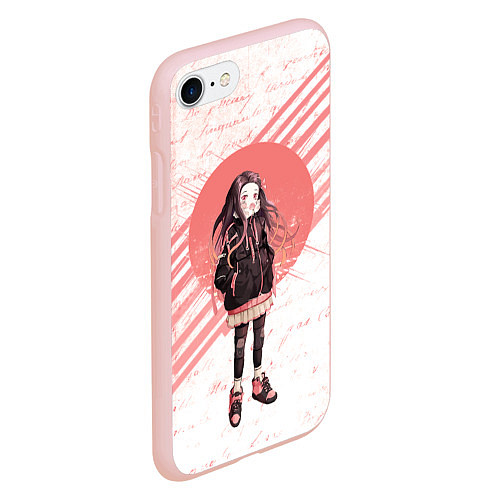 Чехол iPhone 7/8 матовый Незуко / 3D-Светло-розовый – фото 2