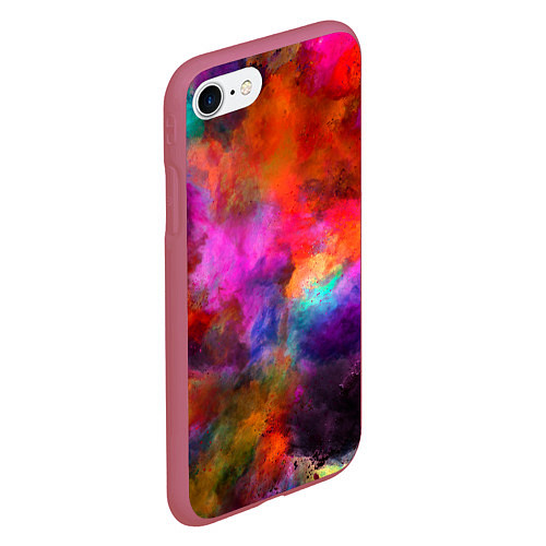 Чехол iPhone 7/8 матовый Взрыв красок тай дай / 3D-Малиновый – фото 2