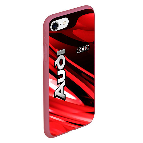 Чехол iPhone 7/8 матовый Audi / 3D-Малиновый – фото 2