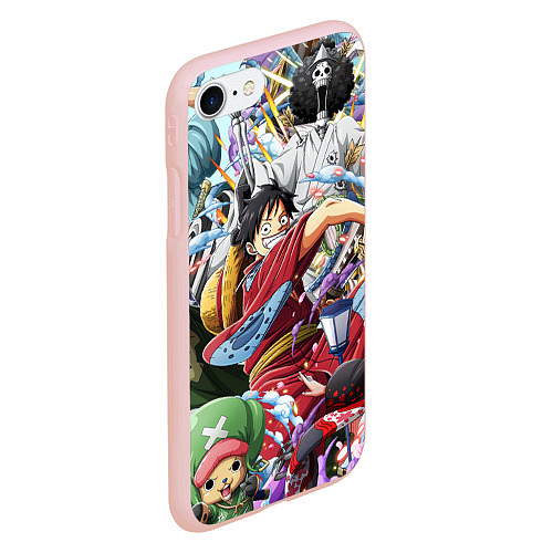 Чехол iPhone 7/8 матовый ONE PIECE ВАН ПИС / 3D-Светло-розовый – фото 2