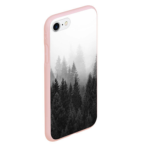 Чехол iPhone 7/8 матовый Туманный лес / 3D-Светло-розовый – фото 2