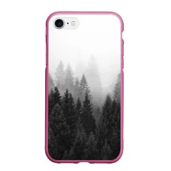 Чехол iPhone 7/8 матовый Туманный лес, цвет: 3D-малиновый
