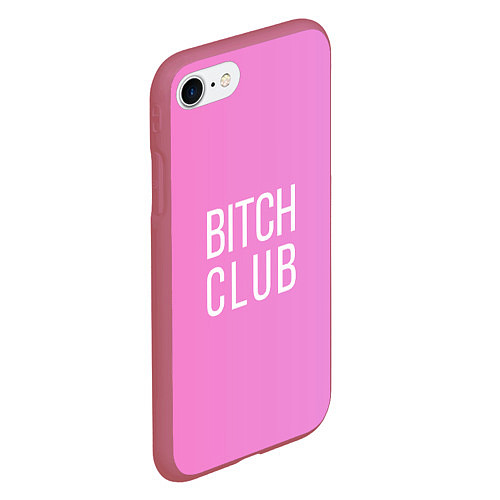 Чехол iPhone 7/8 матовый Bitch club / 3D-Малиновый – фото 2