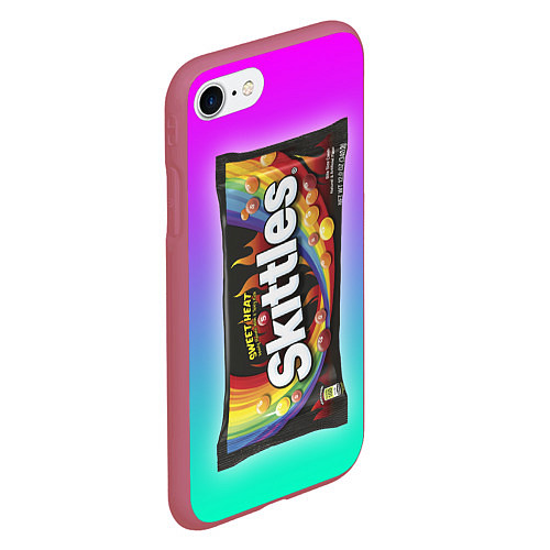 Чехол iPhone 7/8 матовый Skittles Черный / 3D-Малиновый – фото 2