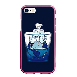 Чехол iPhone 7/8 матовый Polar Ice Bear, цвет: 3D-малиновый