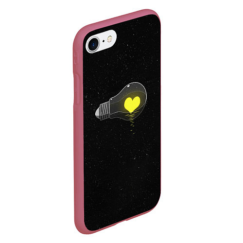 Чехол iPhone 7/8 матовый Сердце в лампе / 3D-Малиновый – фото 2
