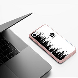 Чехол iPhone 7/8 матовый Чёрный клевер,, цвет: 3D-светло-розовый — фото 2