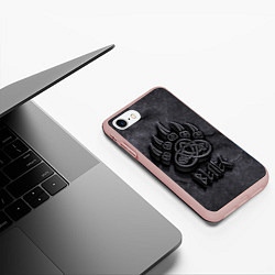 Чехол iPhone 7/8 матовый Печать Велеса, цвет: 3D-светло-розовый — фото 2
