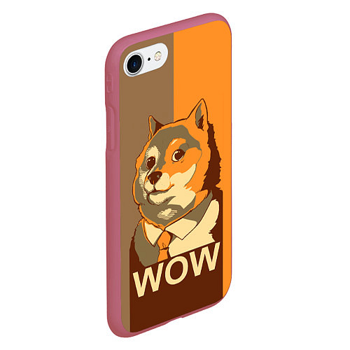 Чехол iPhone 7/8 матовый Doge Wow / 3D-Малиновый – фото 2