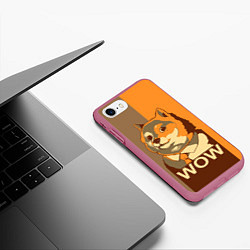Чехол iPhone 7/8 матовый Doge Wow, цвет: 3D-малиновый — фото 2
