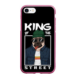 Чехол iPhone 7/8 матовый King Street, цвет: 3D-малиновый