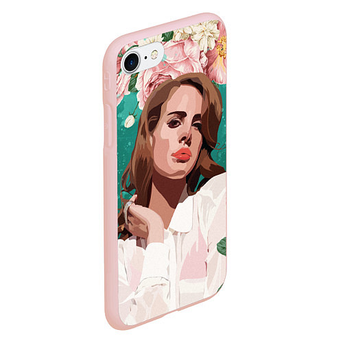 Чехол iPhone 7/8 матовый Lana del rey / 3D-Светло-розовый – фото 2