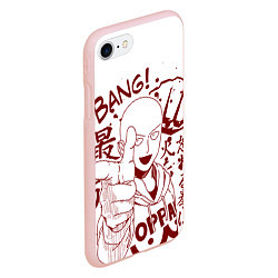 Чехол iPhone 7/8 матовый One-Punch Man, цвет: 3D-светло-розовый — фото 2