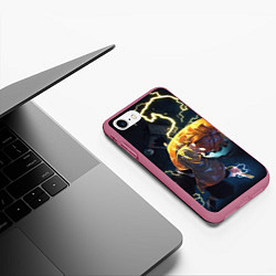 Чехол iPhone 7/8 матовый ЗЕНИЦУ АКАЦУМА ZENITSU, цвет: 3D-малиновый — фото 2