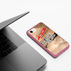 Чехол iPhone 7/8 матовый Ни шагу назад!, цвет: 3D-малиновый — фото 2