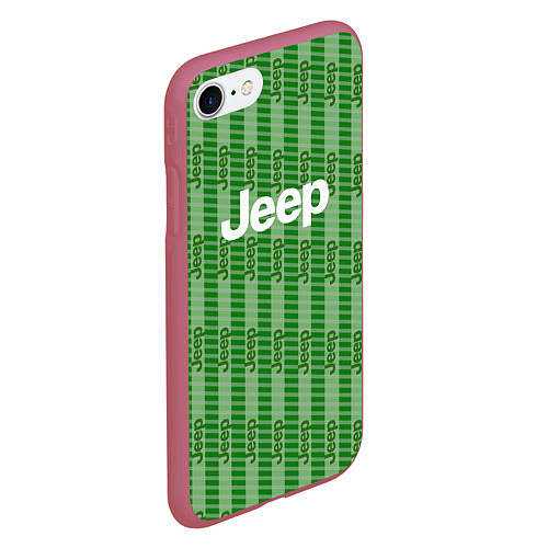 Чехол iPhone 7/8 матовый Jeep / 3D-Малиновый – фото 2