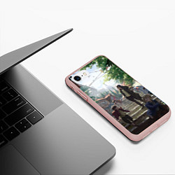 Чехол iPhone 7/8 матовый АТАКА ТИТАНОВ ФИНАЛ EREN, цвет: 3D-светло-розовый — фото 2