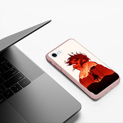 Чехол iPhone 7/8 матовый Атака Титанов, цвет: 3D-светло-розовый — фото 2