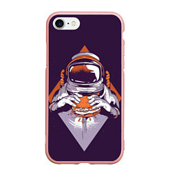 Чехол iPhone 7/8 матовый Космонавт ест бургер