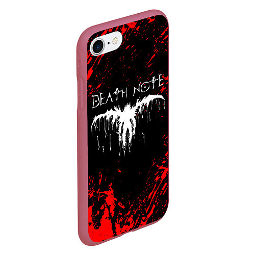 Чехол iPhone 7/8 матовый DEATH NOTE ТЕТРАДЬ СМЕРТИ / 3D-Малиновый – фото 2