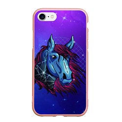 Чехол iPhone 7/8 матовый Retrowave Neon Horse, цвет: 3D-светло-розовый
