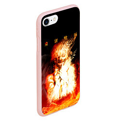 Чехол iPhone 7/8 матовый Огненый Канеки Кен, цвет: 3D-светло-розовый — фото 2